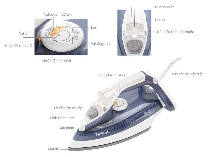 Bàn ủi hơi nước Tefal FV3840 Bàn ủi hơi nước Tefal FV3840