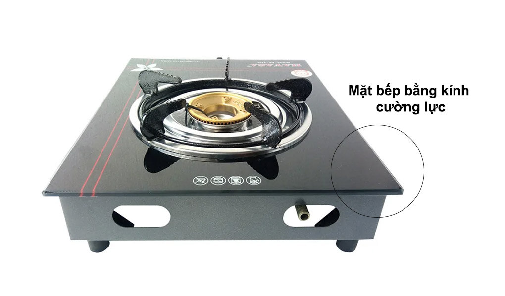 Bề mặt bếp gas đơn kính Hayasa HA-8100 làm bằng kính cường lực