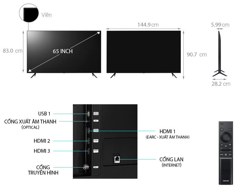 Smart Tivi Samsung 65 inch 4K 65AU7700 2 smart tivi samsung 4k 65 inch 65AU7700