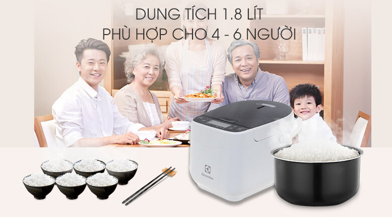 Nồi cơm điện tử 1.8 lít Electrolux ERC7603W