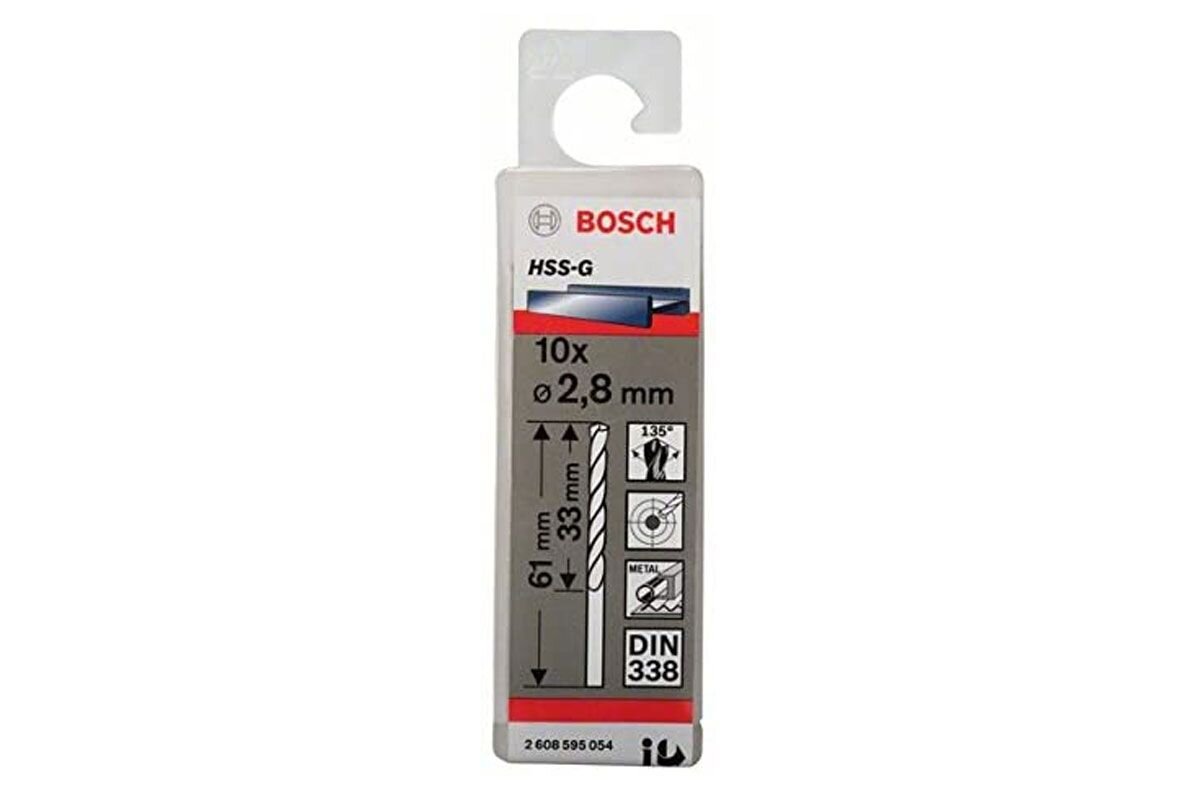 Mũi khoan sắt HSS-G 2.8mm (hộp 10 mũi) Bosch 2608595054