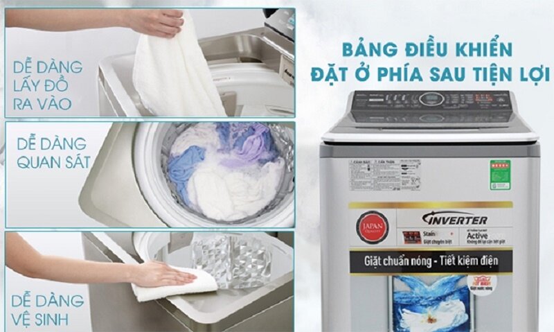 Máy giặt Panasonic Inverter 13,5 kg NA-FS13V7SRV lồng giặt lớn