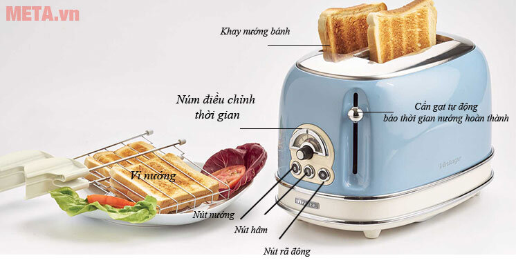Máy nướng bánh mì 2 khay Ariete MOD 0155