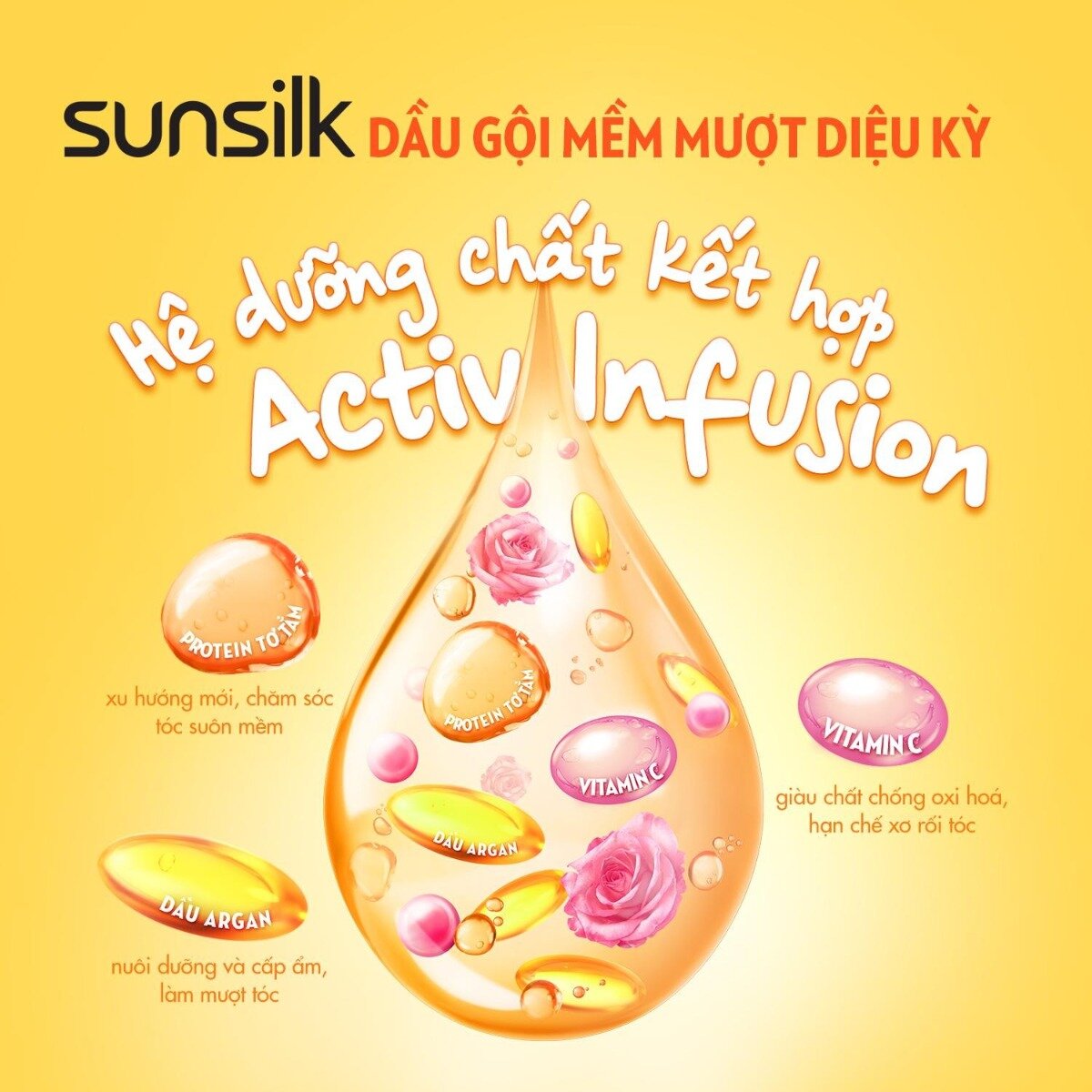 Dầu Gội Sunsilk Mềm Mượt Diệu Kỳ Từ Tinh Dầu Tự Nhiên