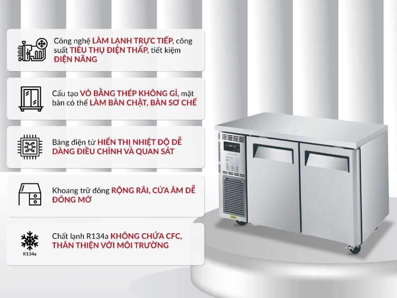 Bàn đông công nghiệp Turbo Air KUF12-2 Bàn đông công nghiệp Turbo Air KUF12-2