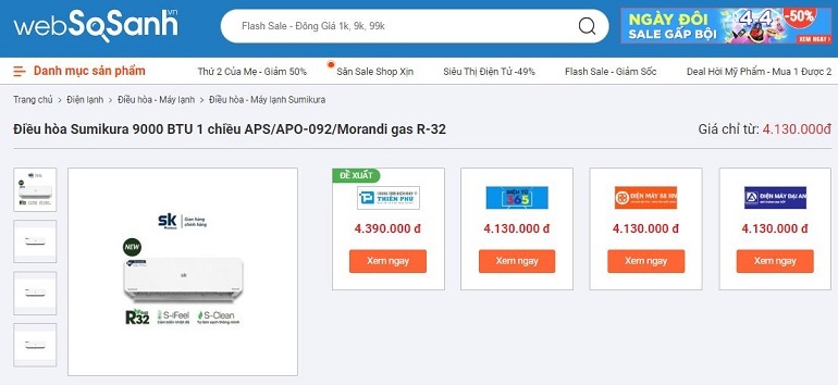 Điều hòa Sumikura 9000 BTU 1 chiều APS/APO-092/Morandi gas R-32 Điều hòa Sumikura 9000 BTU 1 chiều APS/APO-092/Morandi gas R-32