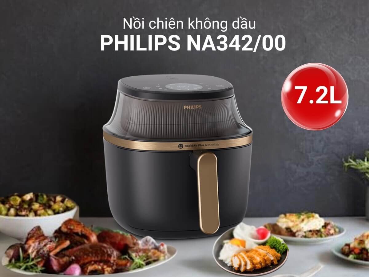 Nồi chiên không dầu Philips NA342/00 dung tích 7,2 lít Nồi chiên không dầu Philips NA342/00 dung tích 7,2 lít