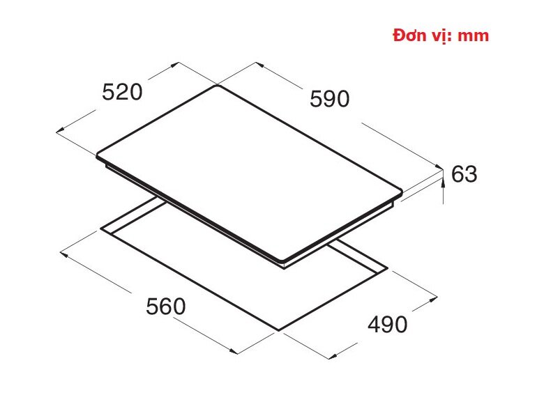 Bếp từ âm 3 vùng nấu Cata IB 6030 X