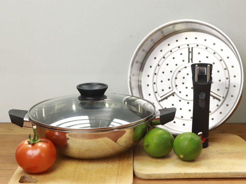 Bộ nồi xửng hấp inox cao cấp an toàn với sức khỏe Bộ nồi xửng hấp
