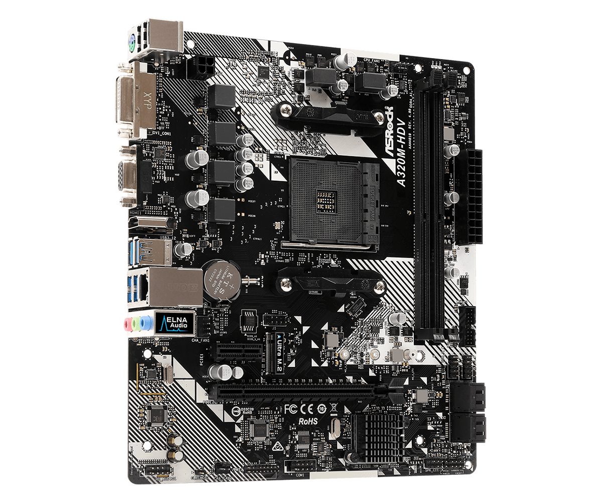 Main Asrock A320M-HDV R4.0 (Chipset AMD A320/ Socket AM4/ VGA onboard)