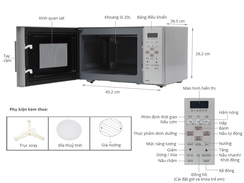 Lò vi sóng Sharp R-678VN(W) 20 lít
