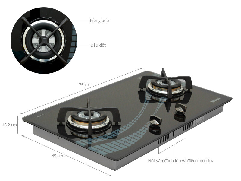 Bếp gas âm Rinnai RVB-2GSD(DC) Bếp gas âm Rinnai RVB-2GSD(DC)