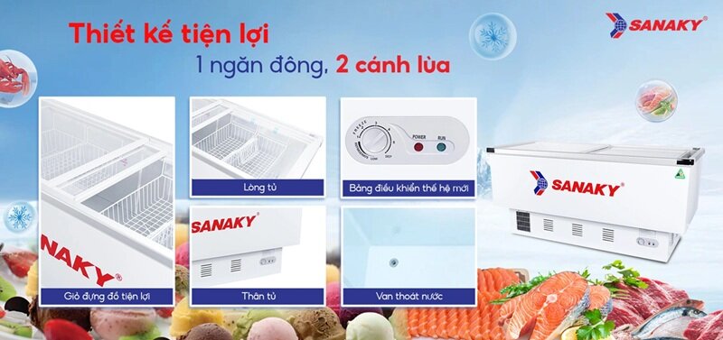 Tủ đông Sanaky 1 ngăn 516 lít VH-999K