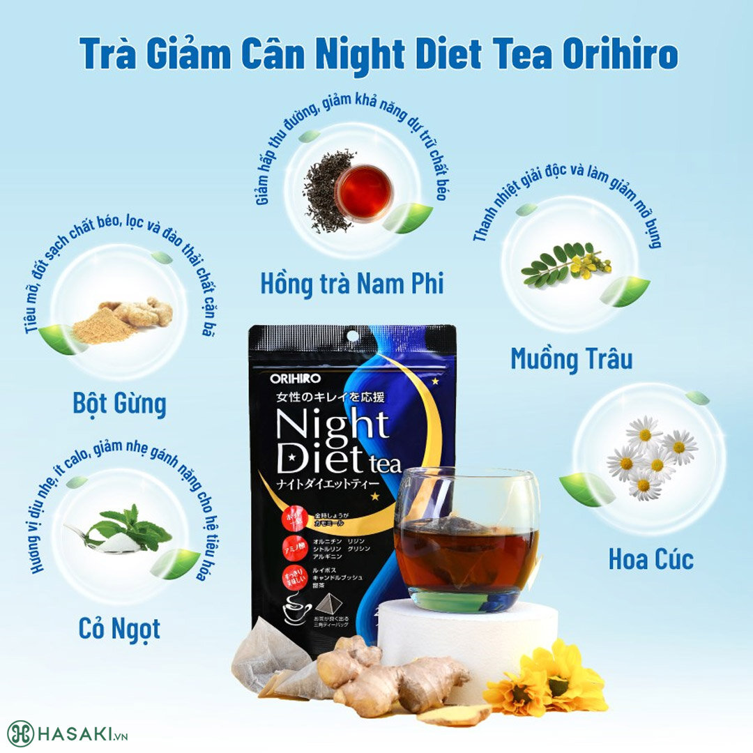 Sản phẩm Trà Giảm Cân Orihiro Night Diet Tea 20 Gói/ Túi hiện đã có mặt tại Hasaki