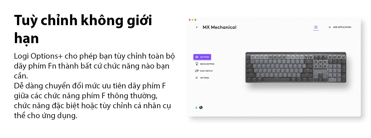 Bàn phím không dây Logitech MX Mechanical Mini Đen 6
