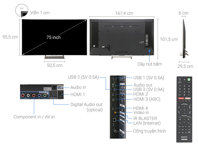 Android Tivi Sony 4K 75 inch KD-75X9000E