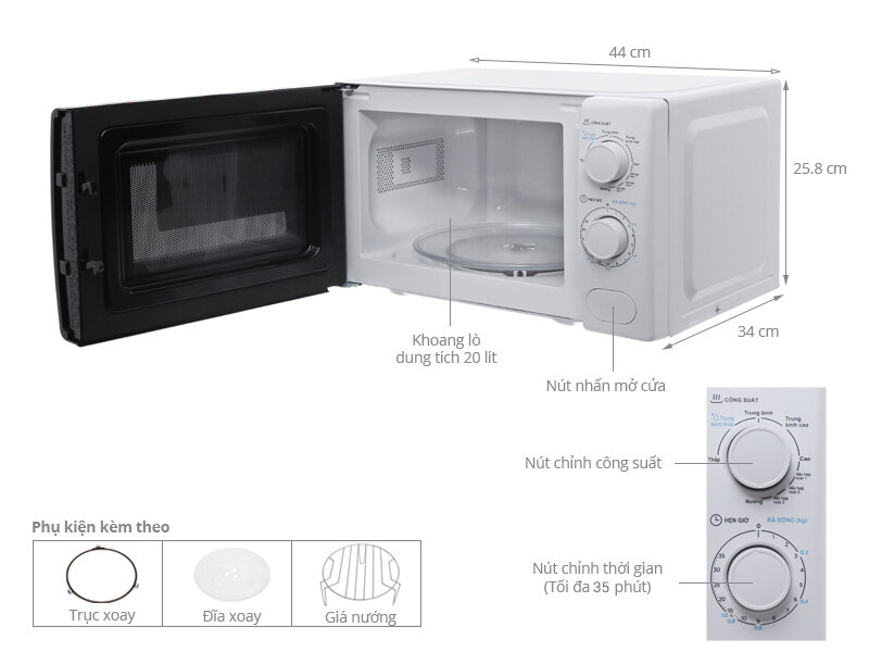 Lò vi sóng Midea MMO-20CXM3 20 lít