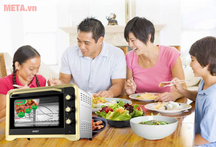 Lò nướng Sanaky VH-809N2D vỏ inox 80 lít