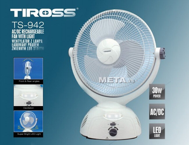 Quạt tích điện Tiross TS942