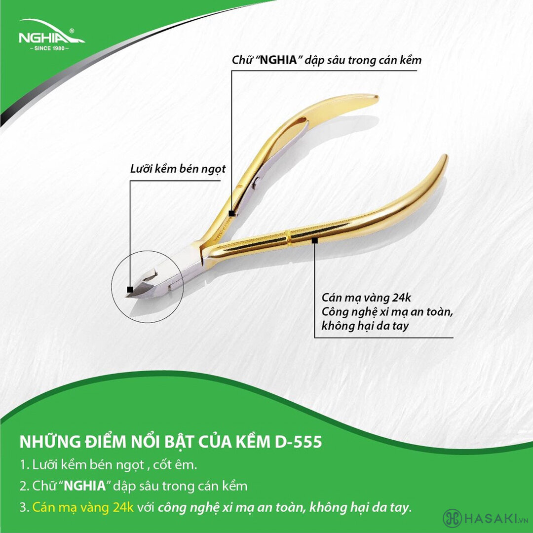 Kềm Cắt Da Kềm Nghĩa Thép Chuyên Dụng Mạ Vàng 24K D.555 đã có mặt tại Hasaki