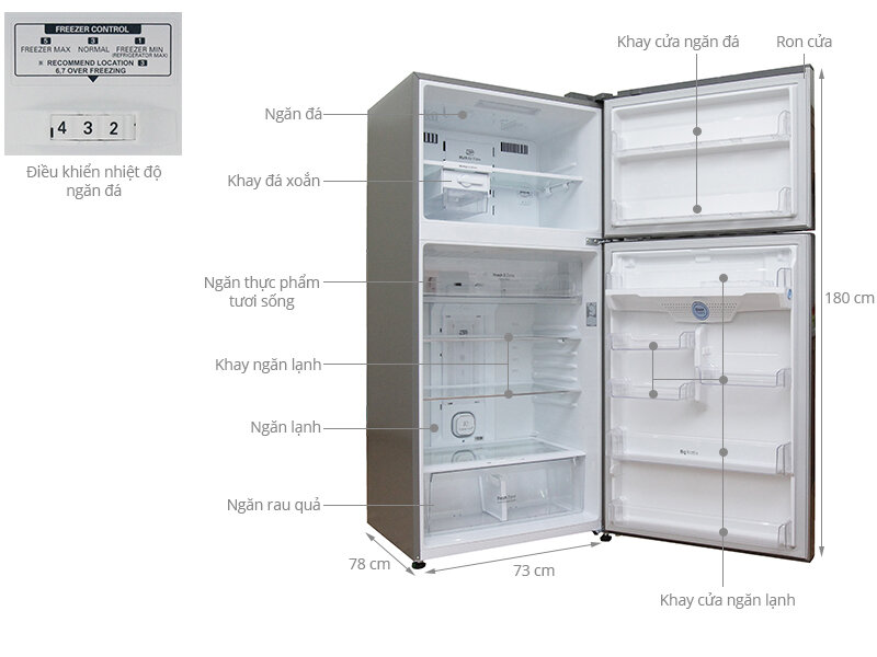 Tủ lạnh LG 490 lít GR-L702S