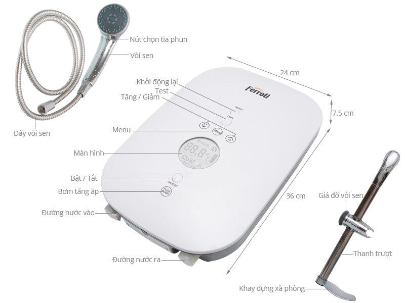 Máy nước nóng Ferroli DIVO SDP 4.5 kW