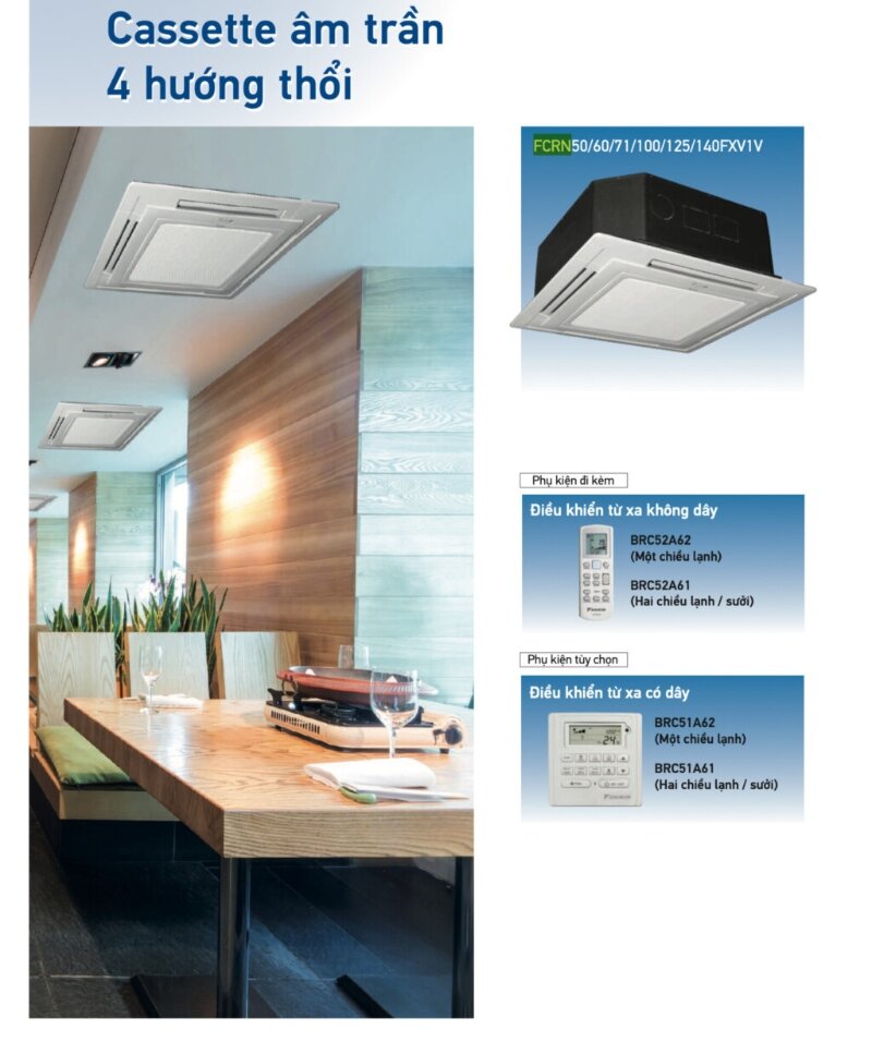 Điều hòa âm trần Daikin 24000 BTU 1 chiều FCRN71FXV1V/RR71CBXV1V