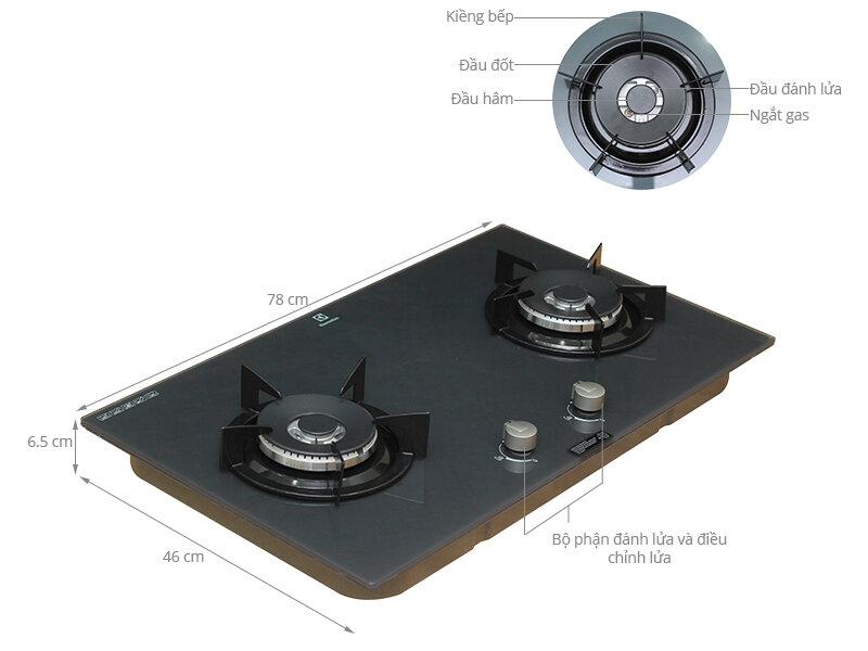 Bếp gas âm Electrolux EGT7627EG Bếp gas âm Electrolux EGT7627EG