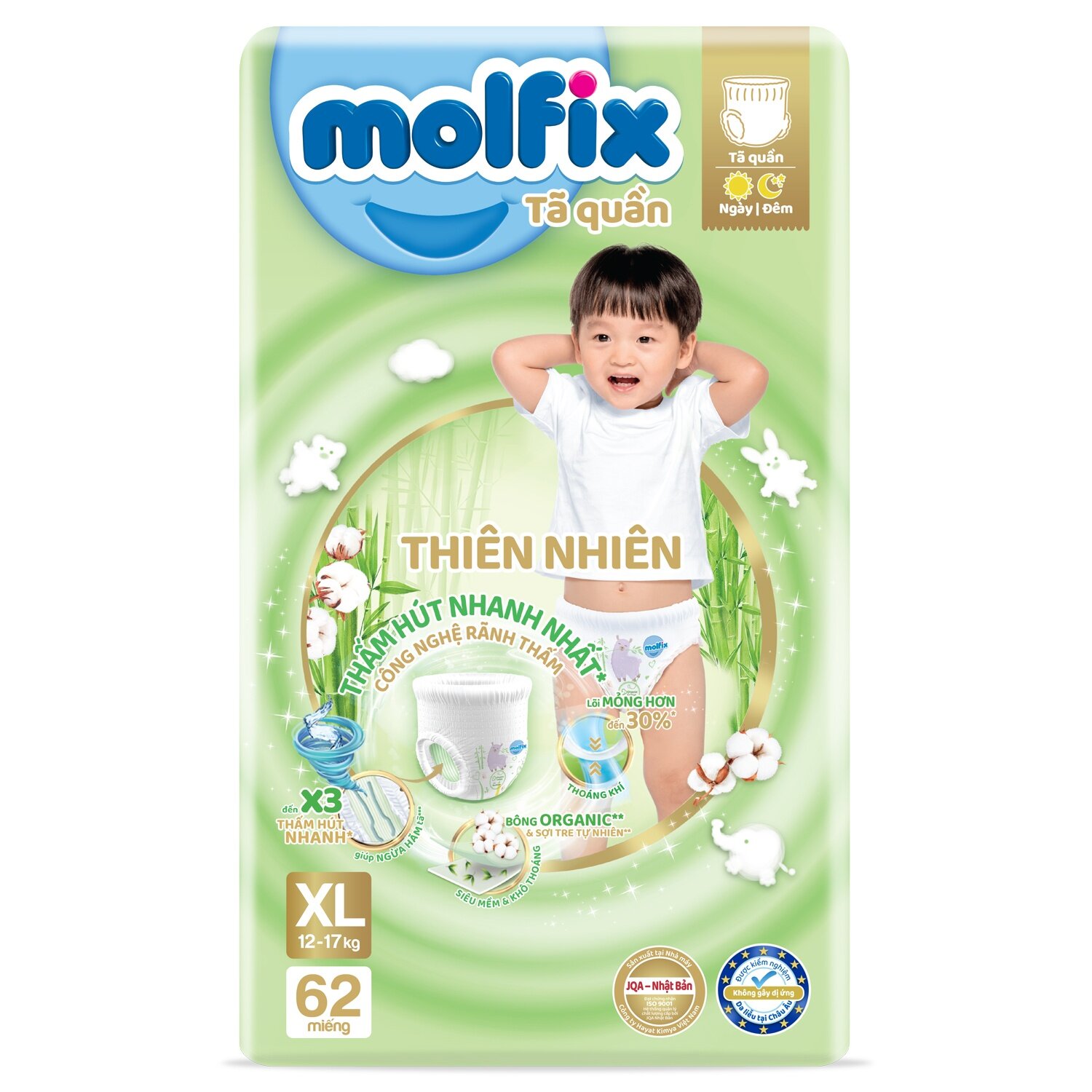 Bỉm - Tã quần Molfix Ultra Jumbo size XL 62 (cho bé từ 12 - 17kg)