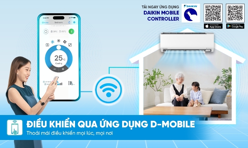 Điều hòa Daikin Inverter 21000 BTU 1 chiều FTKF60ZVMV/RKF60ZVMV gas R-32 7 Điều Hòa Daikin Inverter 21000 BTU 1 Chiều FTKF60ZVMV/RKF60ZVMV Gas R-32