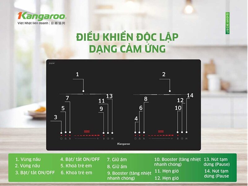 Bếp từ đôi Kangaroo KGIC44D1T