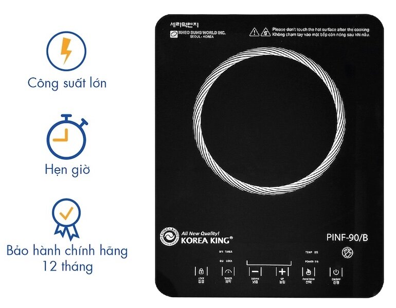 Bếp hồng ngoại dương 1 vùng nấu Korea King PINF-90/B