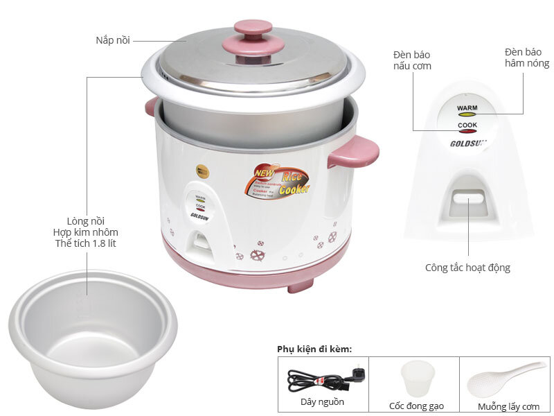 Nồi cơm điện Goldsun 1.8 lít ARC–G18CP1