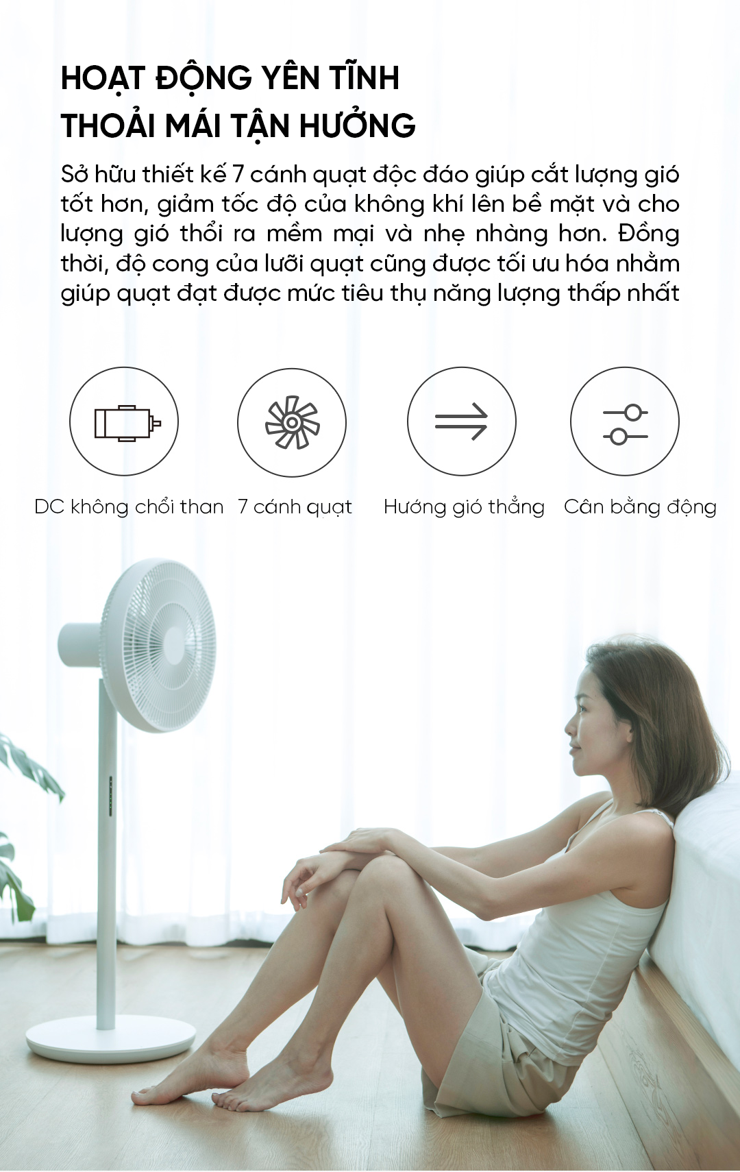 Quạt đứng tích điện Smartmi Gen 3 - ZLBPLDS05ZM - Bản quốc tế - Màu trắng