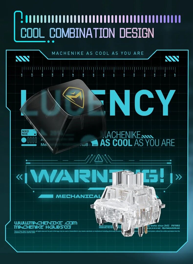 Bàn phím Machenike KT68 Pro Black North Pole Brown Switch (Màu Đen) 6