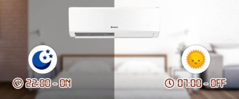 Người dùng có thể hẹn giờ bật/tắt điều hòa Gree COSMO12HN rất đơn giản