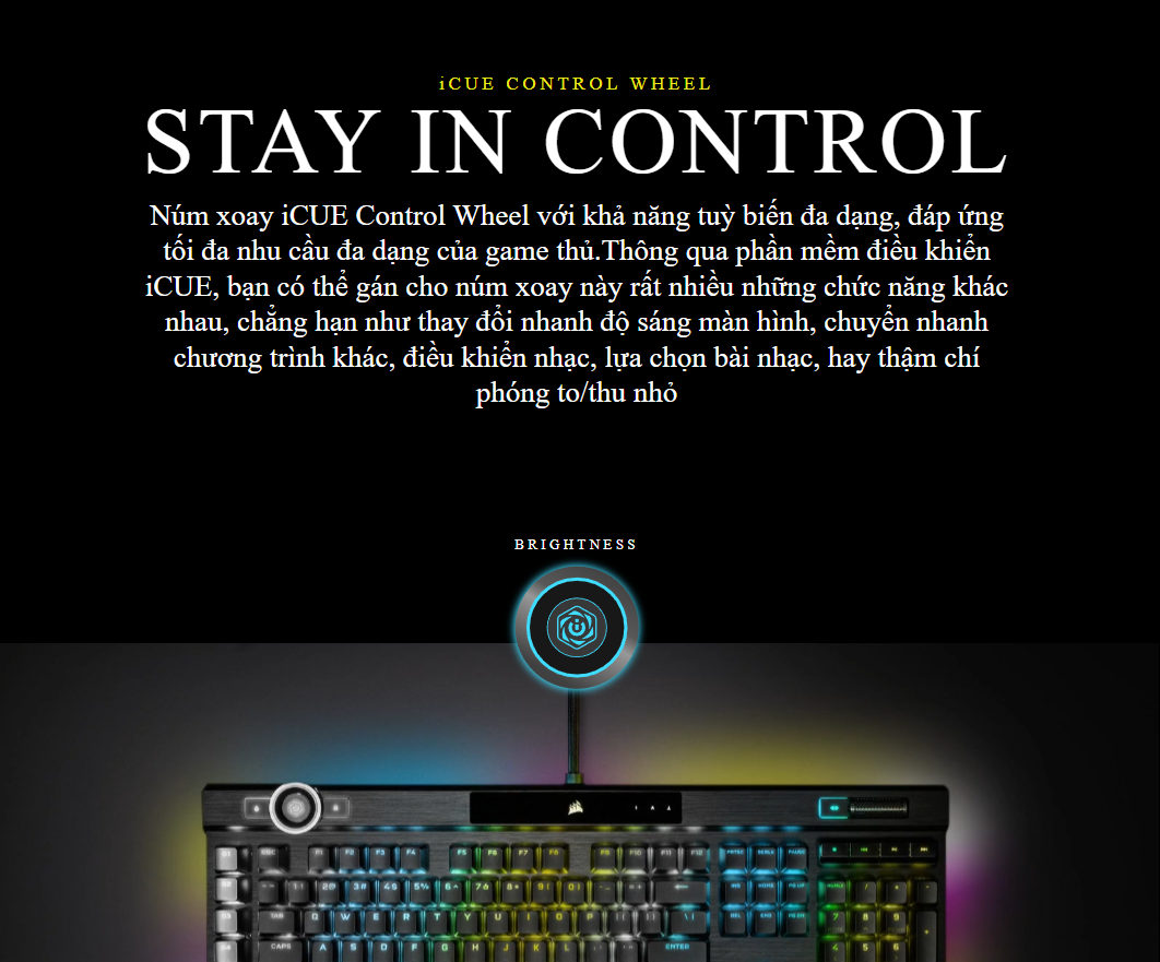 Bàn phím cơ Corsair K100 RGB Midnight Gold Optical sw (USB) (CH-912A21A-NA) 004