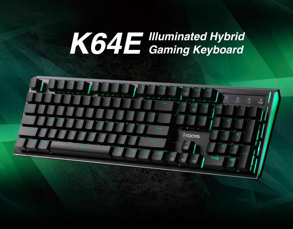 Bàn phím bán cơ I-Rocks IRK64E Gaming (USB)