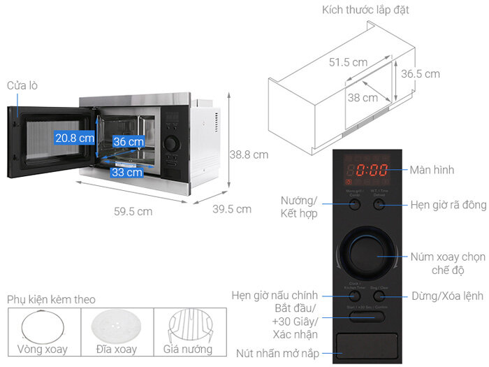 Lò vi sóng âm tủ có nướng Electrolux EMS2540X