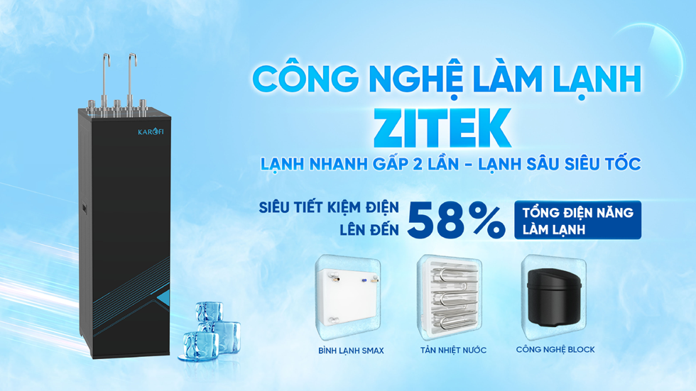 Máy lọc nước RO KAD-L68 được áp dụng công nghệ làm lạnh máy nén hiệu suất cao Zitek