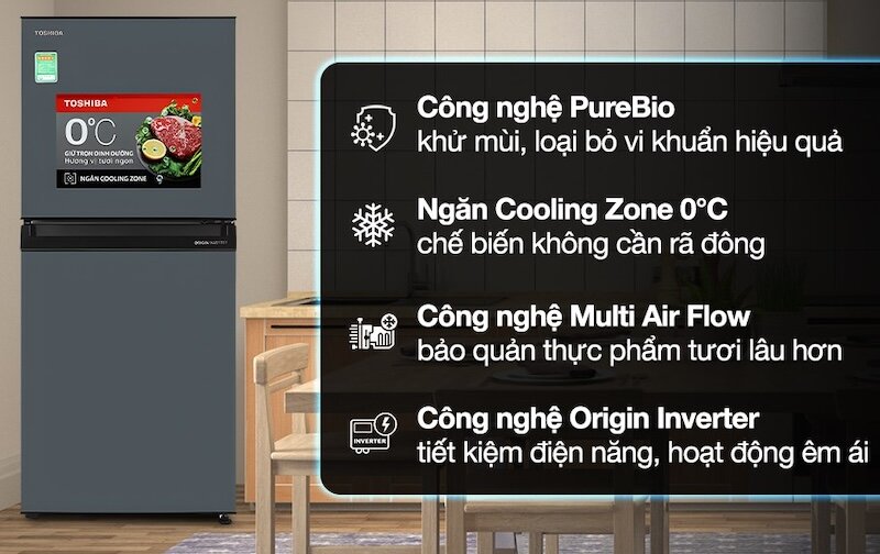 Các đặc điểm nổi bật của tủ lạnh Toshiba Inverter 180 lít GR-RT234WE-PMV(52) (Ảnh: dienmayxanh).