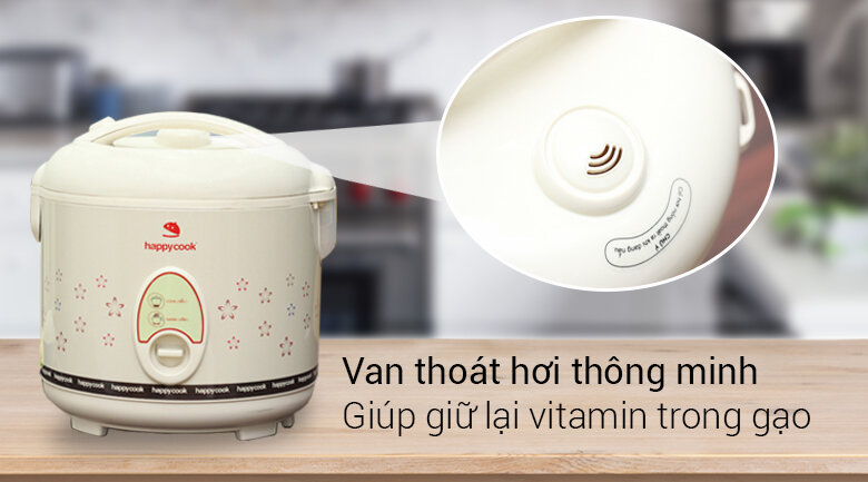 Nồi cơm điện Happycook 1.8 lít HC-180 Nâu nhạt Nồi cơm điện Happycook 1.8 lít HC-180 Nâu nhạt