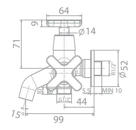 Bản vẽ kỹ thuật vòi tắm sen Winston American Standard WF-T703
