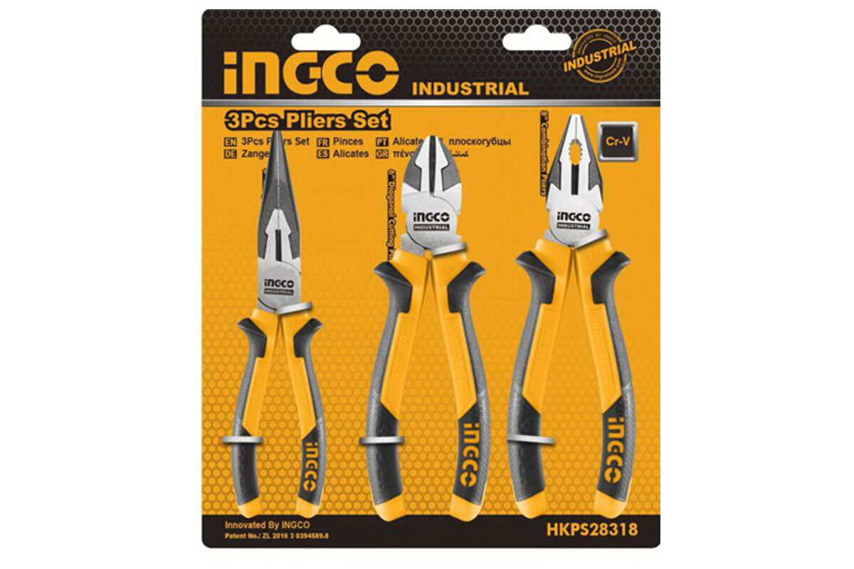 Bộ 3 kềm răng, cắt và nhọn INGCO HKPS28318