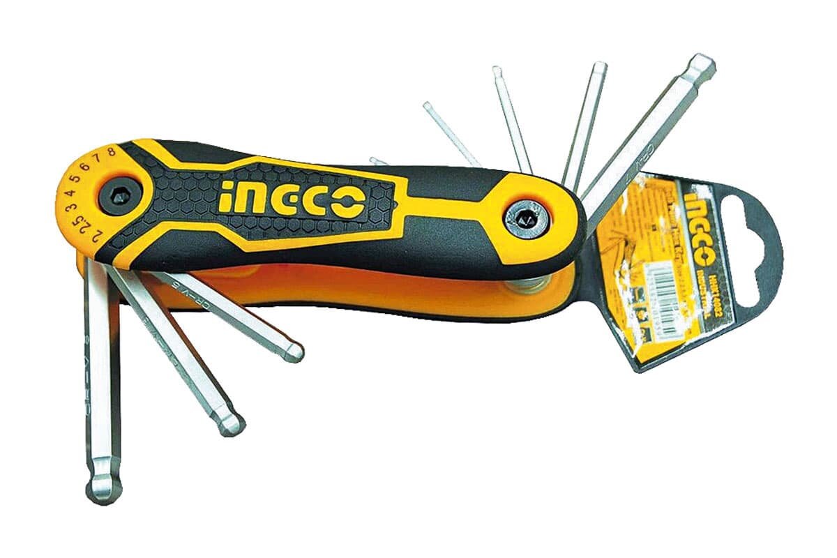 Bộ 8 Chìa Lục Giác Đầu Tròn 2-8mm INGCO HHK14082