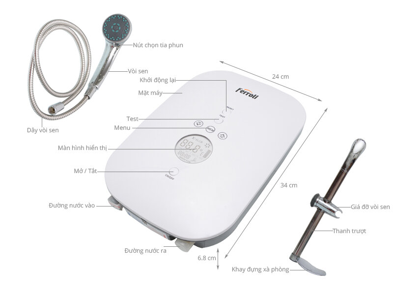 Máy nước nóng Ferroli DIVO SDN 4.5 kW Máy nước nóng Ferroli DIVO SDN 4.5 kW