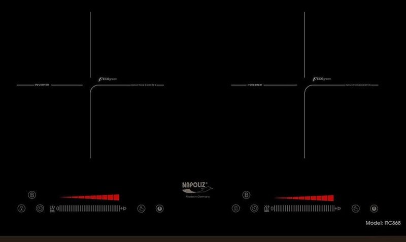 Bếp từ 2 vùng nấu Napoliz ITC-868 được trang bị bảng điều khiển cảm ứng trượt hiện đại