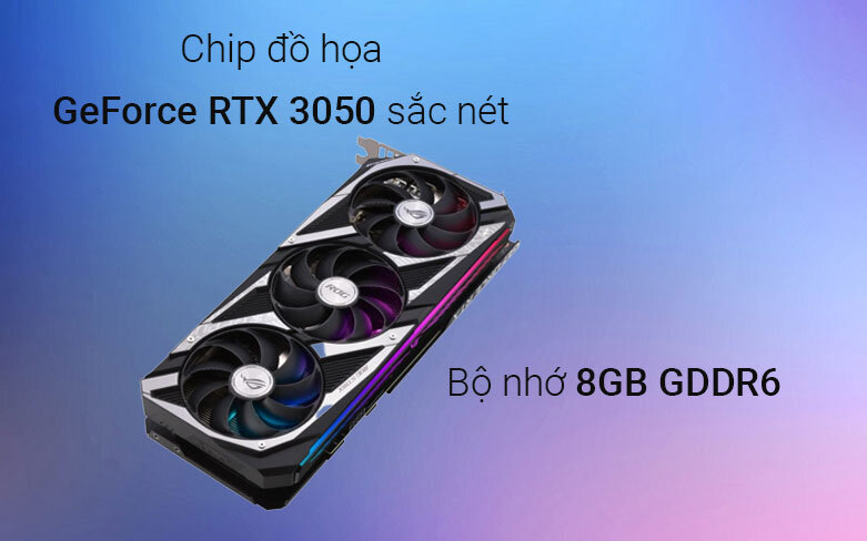 Card màn hình/ VGA Asus ROG Strix GeForce RTX 3050 8GB GDDR6 / Bộ nhớ 8gb