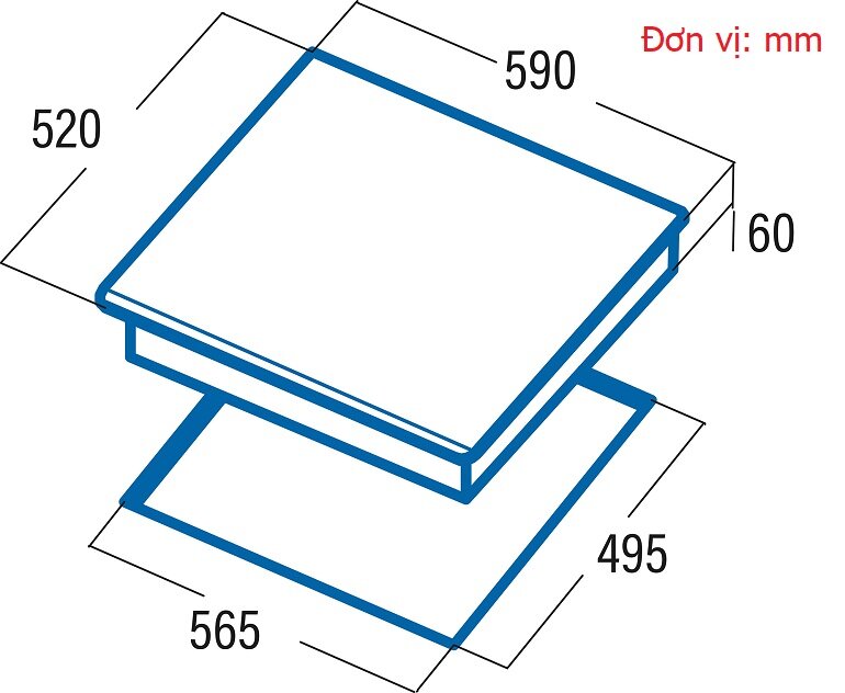 Bếp từ âm 3 vùng nấu Cata IB 6203 BK
