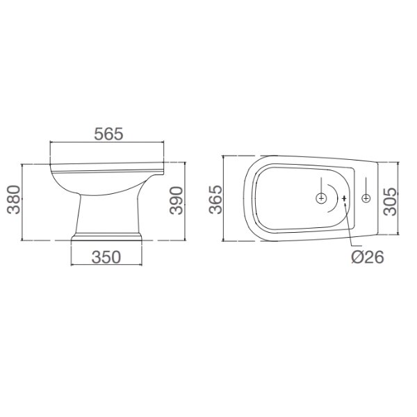 Bản vẽ kỹ thuật bồn tiểu nữ Viglacera VB3